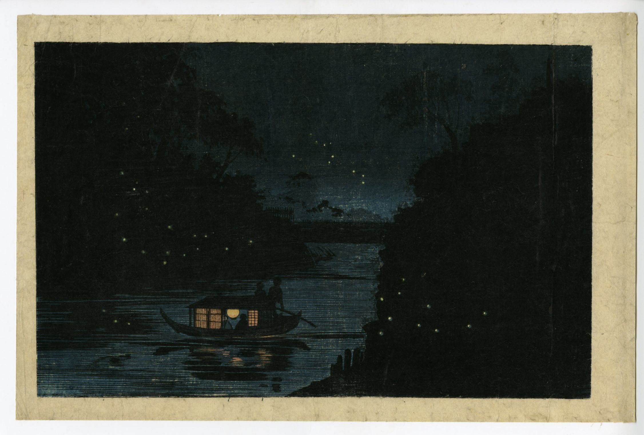 Kobayashi Kiyochika - The Fireflies in Ochanomizu, Kanda River