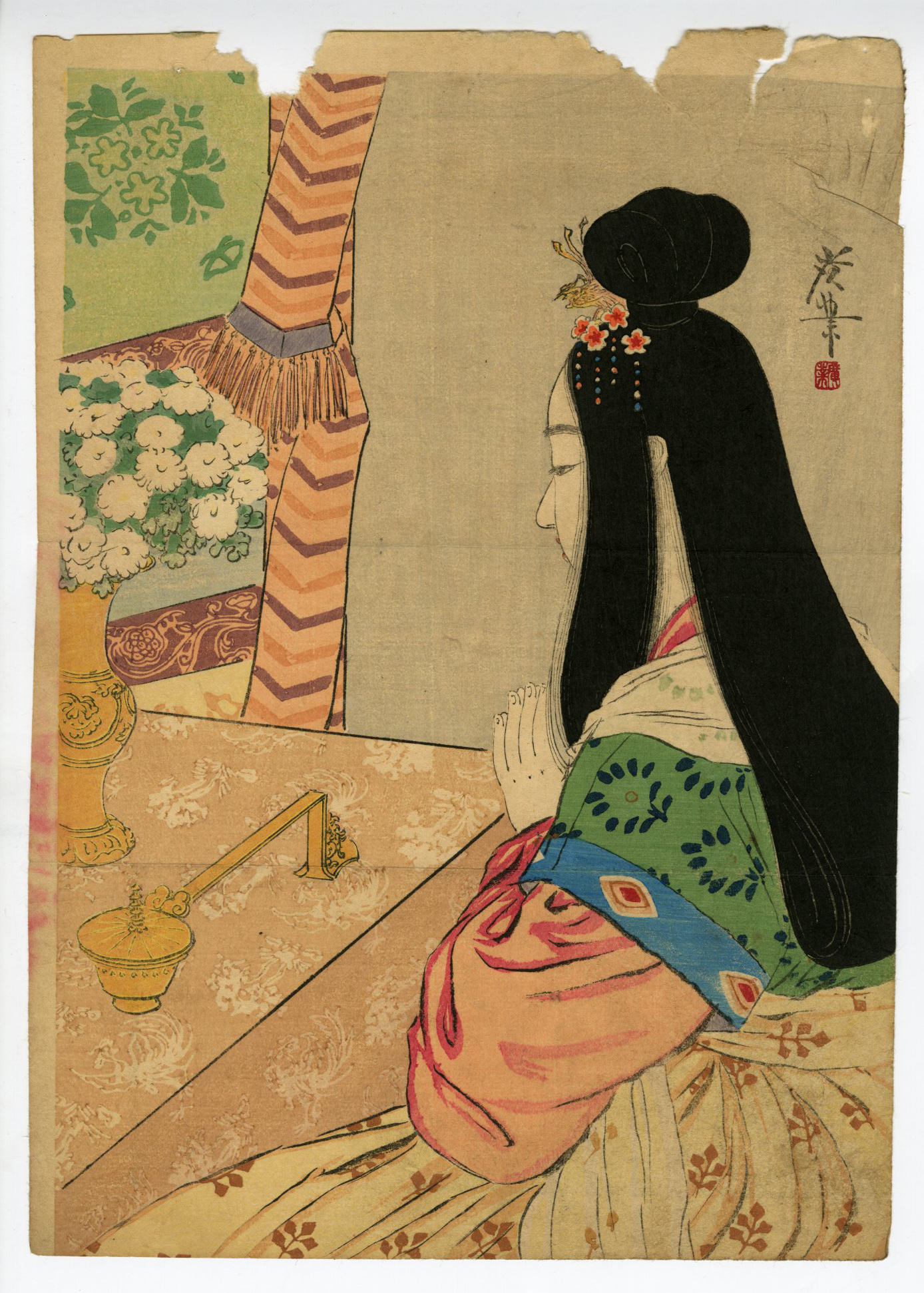Terasaki Kogyo Offering To Buddha Kuchi e Ukiyo e Ukiyoe Gallery 