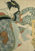 Abuna-e --- Dangerous or risque scene -- by Keisai Eisen 
