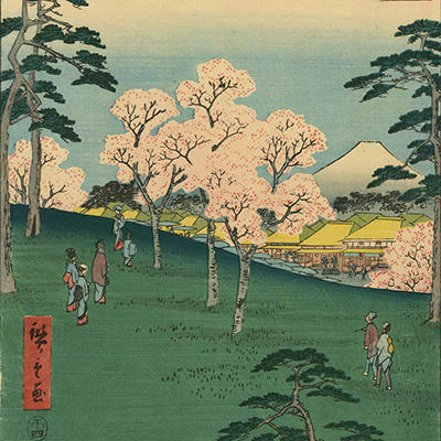 Hiroshige - Eight Views of Omi, Night Rain at Karasaki