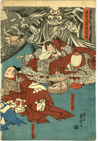 絵画・「世界遺産・武陵源」真作 Kuniyoshi - The Earth Spider Generates Monsters at the