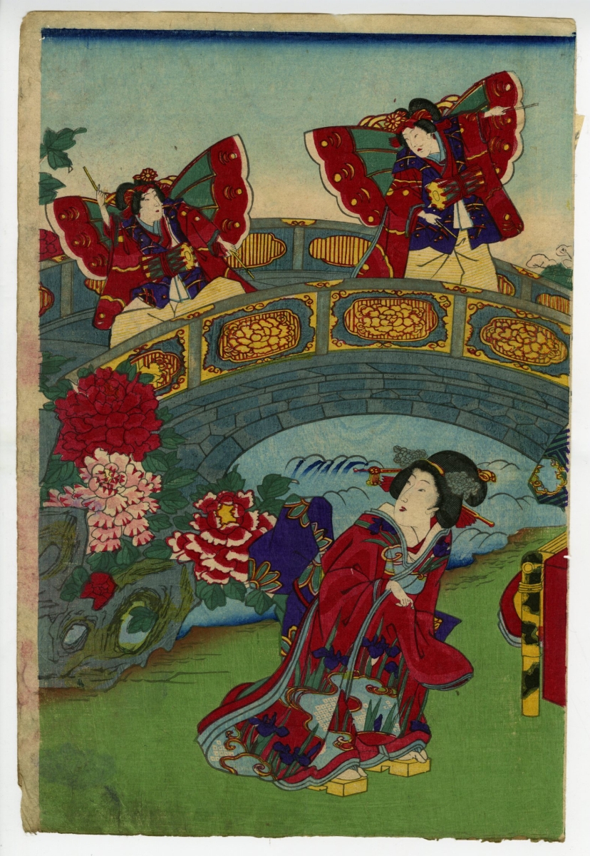 定率割引 往復 Butterfly Modern - Chikanobu Dance Genji of Tale the from 絵画